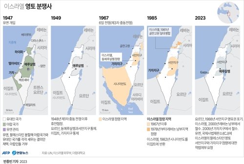 이스라엘 영토 분쟁사. ⓒ그래픽 연합뉴스